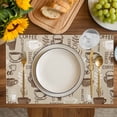 thumbnail image 4 of Coffee Placemats Set of 6, Beige Farmhouse Retro Beans Latte Tea Cup Funny Placemats for Dining Table, Place Mats for Kitchen Tabletop, Waterproof Wipeable Dining Table Mats Set, 4 of 9