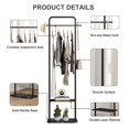 thumbnail image 5 of 19.7" Black Coat & Hat Rack Free Standing Storage for Entryways Halls, 5 of 9
