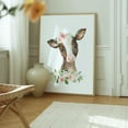 thumbnail image 6 of Cow, Farm Animals, Barn Animals, Barnyard, Pink Flowers, Girl Nursery - Illustration Watercolor Animal Farmhouse Floral Whimsical Pastoral Oak Framed Wall Art Print 6 x 8 inches, 6 of 12