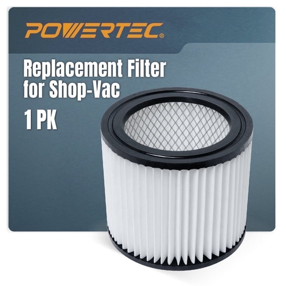 POWERTEC 90398 Cartridge Filters for Shop Vac, 9039800, 9039833 Type AA Replacement Filters, Fits Shop-Vac Most 4 Gallon and Less Wet/Dry Vacuum Cleaners, 75083N