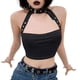 thumbnail image 3 of Playeras,Blusas y Tops,Ropa para Mujer Loose Tank Tops Para Las Mujeres Sexy Bandeau Crop Moda Hebilla Tops Mujeres Casual Cuello Blusa de mujer (Black, L), 3 of 7