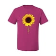 thumbnail image 2 of Sunflower Christian Faith Cross Inspirational/Christian Men's Graphic T-Shirt, Fuschia, 4XL, 2 of 3
