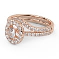 thumbnail image 3 of AFFY Halo Engagement Ring With Curved Band Bridal Set Ring for Women, 0.90 Carat (Ctw) Lab Grown Diamond Ring 10K Solid Rose Gold F-G, VS-SI Quality Ring Size-9, 3 of 6