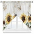 thumbnail image 2 of Rustic Sunflowers Swag Curtain Valance for Windows, Butterfly Country Floral Vintage Distressed Window Treatments Short Swag Topper for Kitchen Windows Bathroom Bedroom, 36"x36", 2 of 8