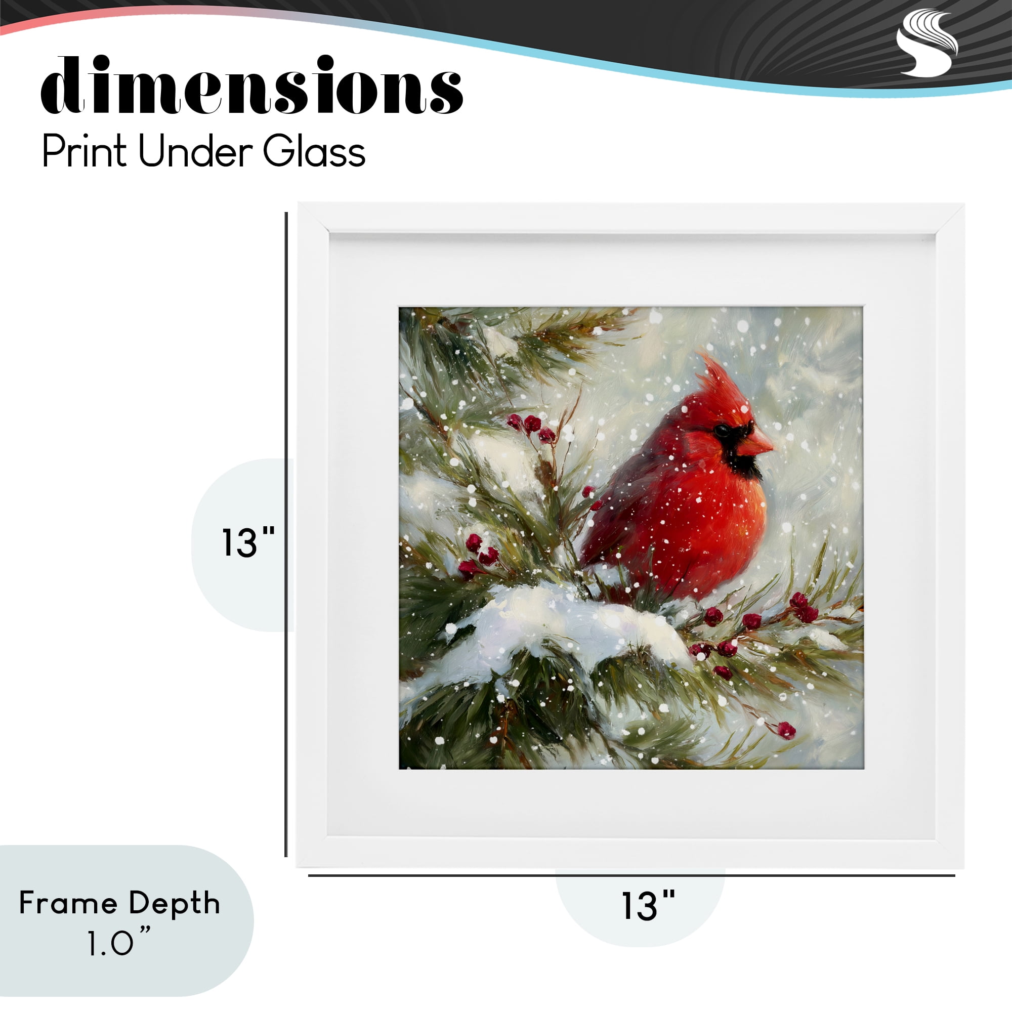 Stupell Industries Winter's Red Jewel White Framed Print Under Glass, design by Tina LeCour