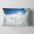 thumbnail image 2 of Designart Blue Sky and Sun over Clouds - Contemporary Landscape Printed Throw Pillow - 12x20, 2 of 5
