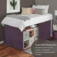 thumbnail image 3 of 36 Inch Drop Full XL Size Dorm Bed Plum Solid Bed Skirt Lightweight Pleated Pattern Split Corner Premium Hotal Quality With Flexible Elastic & Fade Resistent, 3 of 6
