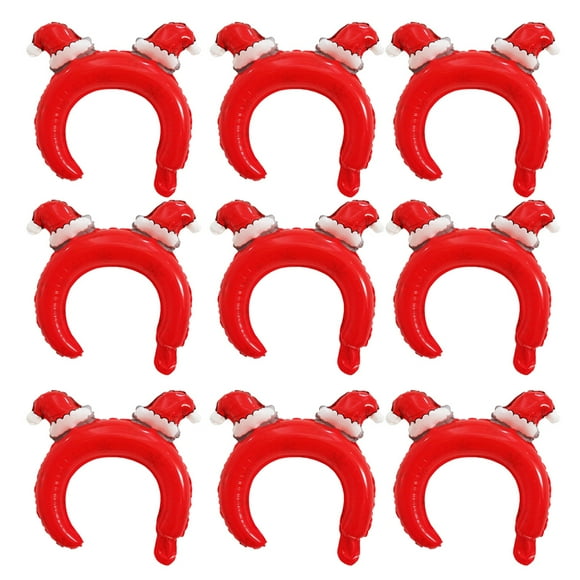 24 Pcs Chapeau de Noël Ballons Dessin Animé Chapeau de Noël Coiffe Unique Bandeau de Ballon de Film en Aluminium pour les Enfants Garçons Filles