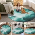 thumbnail image 6 of Clouds Round Living Room Rugs 4 ft, Abstract Gradient Green Clouds Sky Washable Area Rug with Non-Slip Sturdy Edge Binding Round Carpet for Entryway Kitchen Bedroom Bathroom, 6 of 9