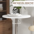 thumbnail image 4 of Adjustable White Bar Table for 2 - Swivel Round Kitchen Table, 27.2" - 35.8" Height, MDF & Steel Bistro Table for Home Bar, Dining & Entryway Spaces, 4 of 7