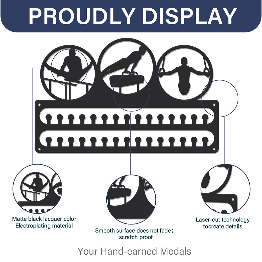 Metal Medal Holder Medals Display Hanger Hooks Awards Ribbon Display Rack Race for DIY