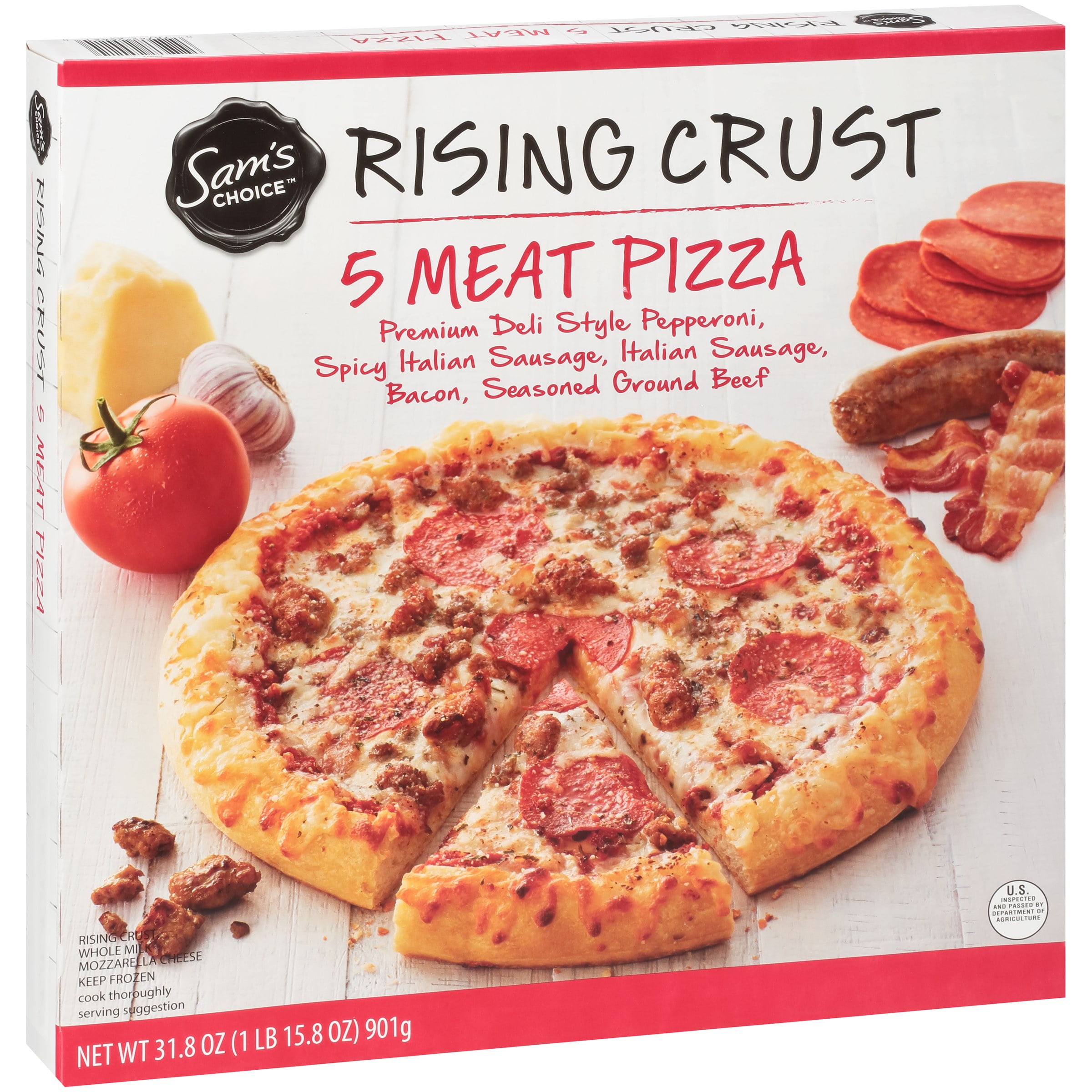 Sam's Choice Frozen Rising Crust 5 Meat Pizza, 31.8 oz
