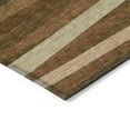 thumbnail image 4 of 3' X 5' Brown Copper And Beige Striped Washable Indoor Outdoor Area Rug, 4 of 5