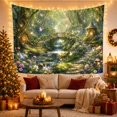 thumbnail image 3 of Forest Bridge Over Waterfall Creek with Fairy Lights, Dreamy Fantasy for Nature Lovers, Magical Woodland Wall Art, Housewarming Gift, Tapestry Wall Hanging for Bedroom and Dorm, 3 of 7