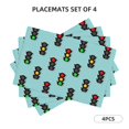 thumbnail image 2 of Placemats Set Of 4 / 6, Traffic Light Pattern Placemats For Dining Table Indoor/Outdoors Heat Resistant Washable Placemats 18" X 12", 2 of 8