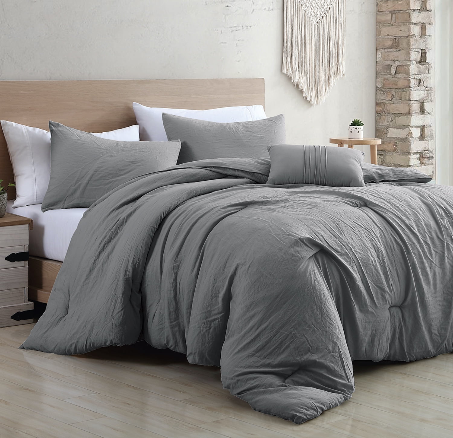 Casa Platino Bed Comforter 4 Piece Set - Garment Washed Luxurious ...