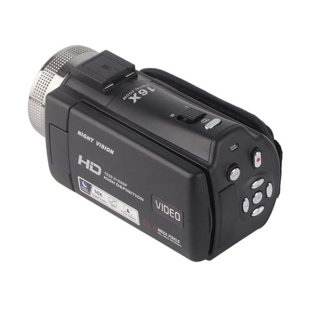 Video Cámara de Videos Visualización Lcd de 3 Pulgadas LCD 30MP CámaRa de Video Digital 16x Zoom para Fotogramante Grabación de video Paisaje de Vije Plástico Negro