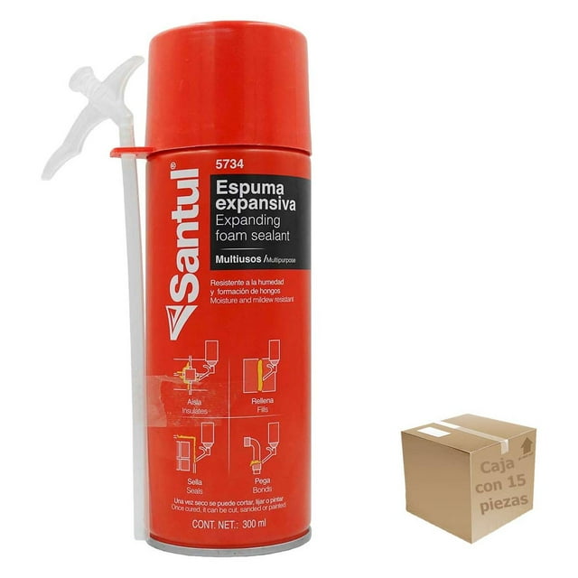15 Pzs Espuma Sellador Poliuretano Expansiva Multiusos 300ml