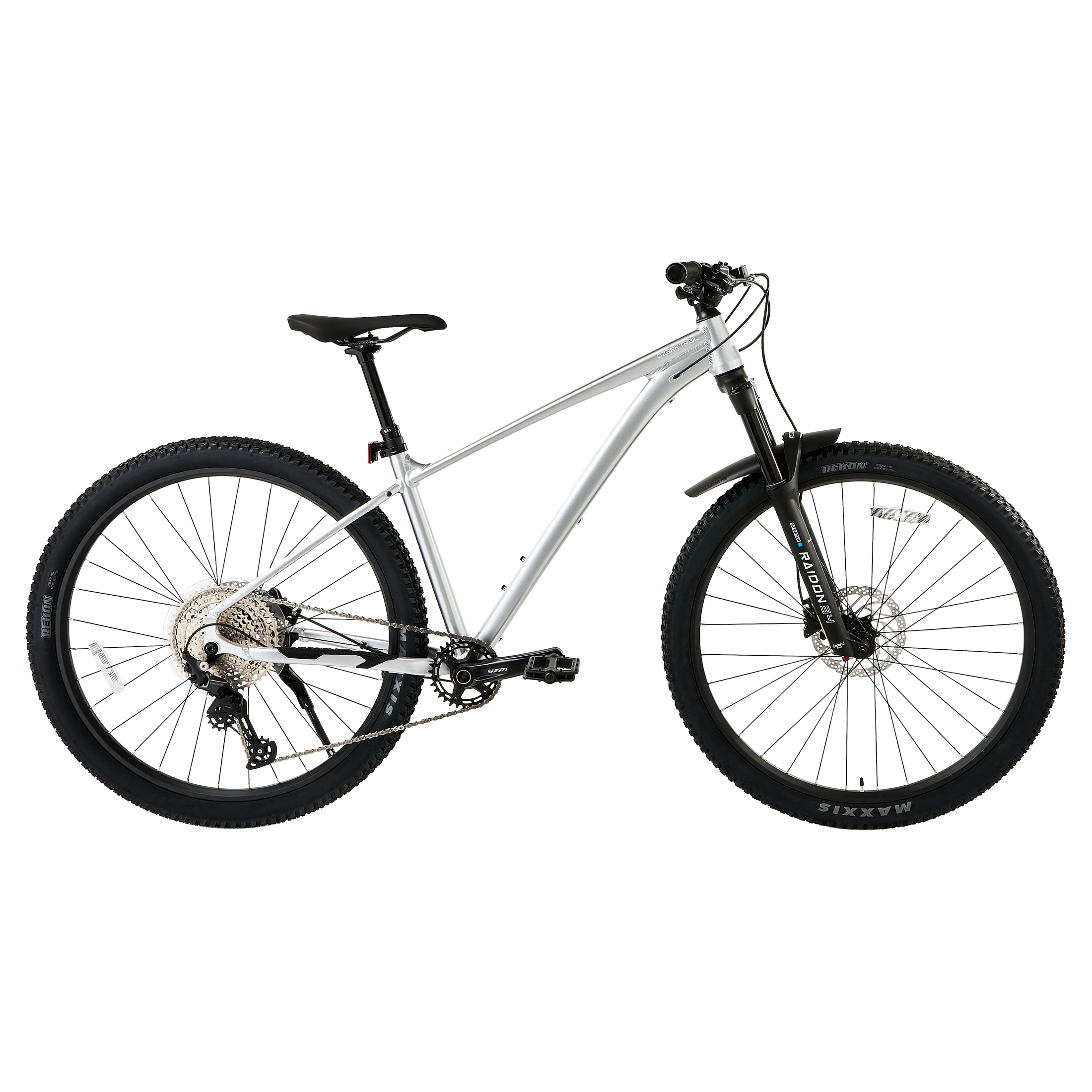 Ozark Trail 29" Ridge Pro Limited Edition Mountain Bike, Medium Frame, Fits Riders 5'6"-5'9", Silver, Adult, Unisex