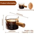 thumbnail image 4 of YARRAMATE 2 Pack Espresso Cups with Wood Handle, Clear Glass Accessories, Double Spout Measuring Cup with Dual Scale, Espresso Shot Glass with V-Shaped Spout, 3.4 OZ / 100 ML, 4 of 7