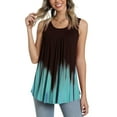 thumbnail image 2 of Summer Saving Wycnly Tank Top for Women Gradient Round Neck Sleeveless T Shirts Loose Flowy Pleated Swing Vest Tunic Blouse Wine S Up to 65% off, 2 of 6