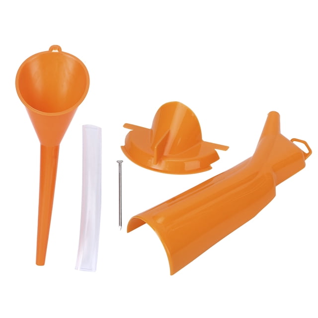 Kit de embudo con filtro de aceite antigoteo para motocicleta, accesorio práctico (naranja)