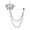 Silver, variant on Men Retro Brooch English Style Crown Shape Rhinestone Tassel Decor Suit Coat Chest Decoration Formal Event Wedding Business Occasions Clothes Jewelry