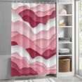 thumbnail image 3 of Pink White Ombre Ocean Fabric Shower Curtain Abstract Waves Washable Shower Curtains for Bathroom, Waterproof Bath Curtain with Hooks Home Decor 36x72in, 3 of 8