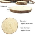 thumbnail image 2 of Gecau 15 8-9cm Unfinished Predrilled Wood Slices Round Log Discs With Brown Safe&Non-toxic 5.6x2.4 Inch, 2 of 5