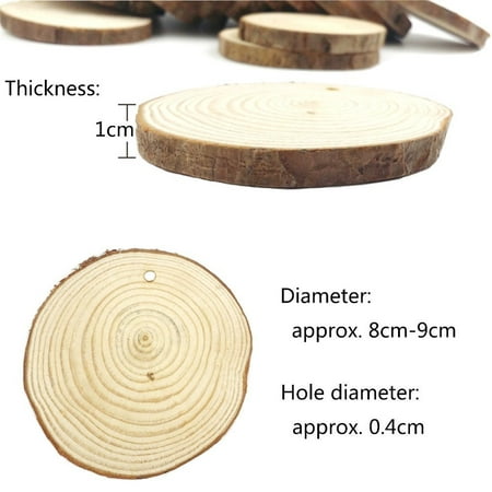 

koaiezne Round With Discs Unfinished Wood Predrilled Slices 89cm Log Pieces 15 Home Decor