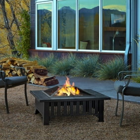 Sunjoy D Ft003pst Slate Top Square Fire Pit Walmart Com