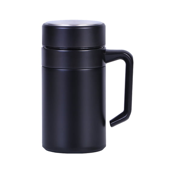 WYanRUI Double Wall Vacuum Insulated Stainless Steel Tea Mug with Detachable Infuser Filter & Lid, Handheld Coffee Tumbler for Office Home Travel Hot Cold Beverage Drinkware Supplies