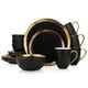 

HONGYUFEI Modern Porcelain Dish Set 16-Piece Dishes for 4 Gold and Blac