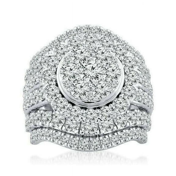 1.50CT Moissanite (VVS1,D) Round Cut Cluster Ring 14K White Gold Fine Jewelry for Women Gifts