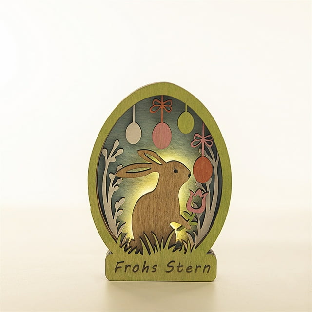 Harpily Desktop Decor Easter Bunny Wooden Table Sign Table Centerpiece Wooden Hen Statue Wooden Rooster Craft Easter Decoration Wooden Chicken Tabletop Centerpiece Animal Wooden Dining Table