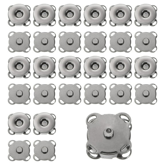 15 Sets Magnetic Snap 14mm Metal Fasteners for Clothing Purse, Gunmetal