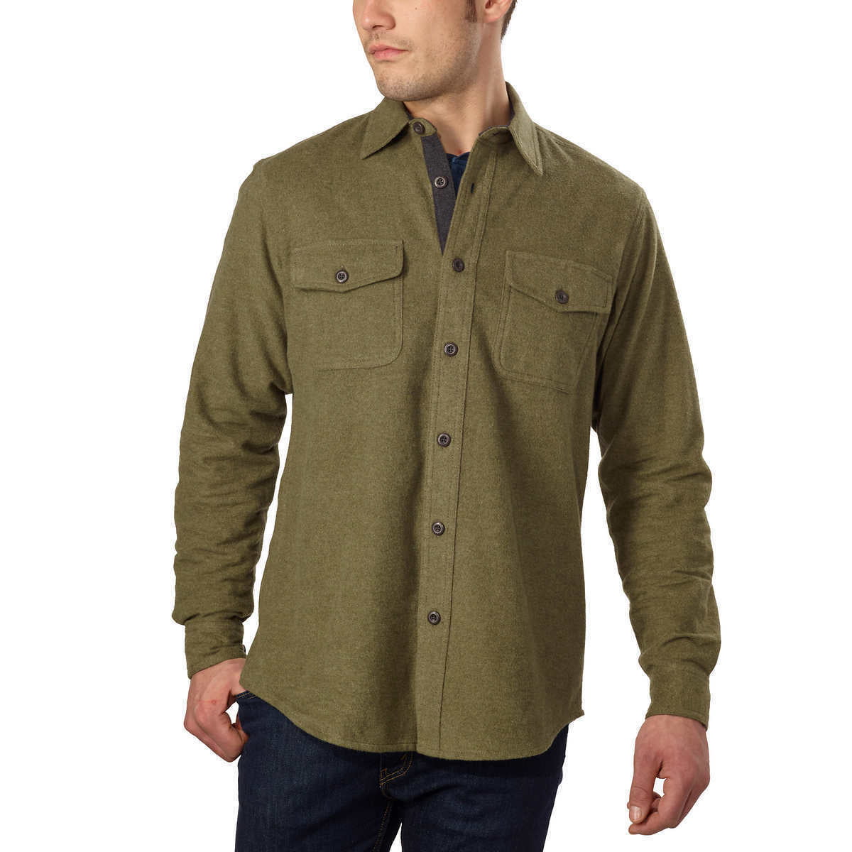 Grizzly Mountain Men’s Flannel Chamois Shirt, Green - Medium - NEW ...