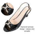 thumbnail image 3 of CHICVOMEY Peep toe Bow Kitten Heels for Women Platform Stiletto Sandals with Adjustable Ankle Strap with Patent Leather for Wedding Party or Formal Occasion, 3 of 8