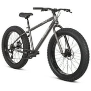 Mongoose Malus Fat Tire Mountain Bike, 26 Inch Wheels, Ages 14+, Gray