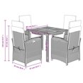 thumbnail image 4 of vidaXL 5 Piece Garden Dining Set with Cushions Black Poly Rattan, 4 of 5