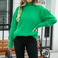thumbnail image 7 of Oplxuo Women's Soft Fuzzy Turtleneck Knit Sweater 2024 Fall Winter Casual Long Sleeve Pullover Loose Jumpers Tops, 7 of 7