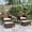 Brown Wicker&Khaki Cushion, variant on 5 Pieces Outdoor Patio Furniture Set with Table&Ottoman Outdoor Furniture Patio Set Bistro Wicker Patio Set (Brown Wicker&Khaki Cushion)