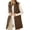 Chicory Coffee, variant on Womens Puffer Vest Full Zipper Hooded Long Quilted Jackets Sleeveless Winter Warm Coat Outerwear Green