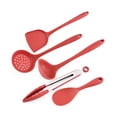 thumbnail image 4 of Billuyoard Utensilio de cocina de 5 uds., utensilio de cocina antiadherente de silicona resistente al calor, herramienta para hornear, cuchara, cucharón Cocina y Comedor rojo Billuyoard HA2216-01B, 4 of 6