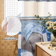 thumbnail image 3 of No Hook Shower Curtain, Funny Elephant Shower Curtains for Bathroom with See Through Top Window, Cute Art Modern Lovely Animals on Showering Waterproof & Washable Bath Curtain Long 72"x78", 3 of 9