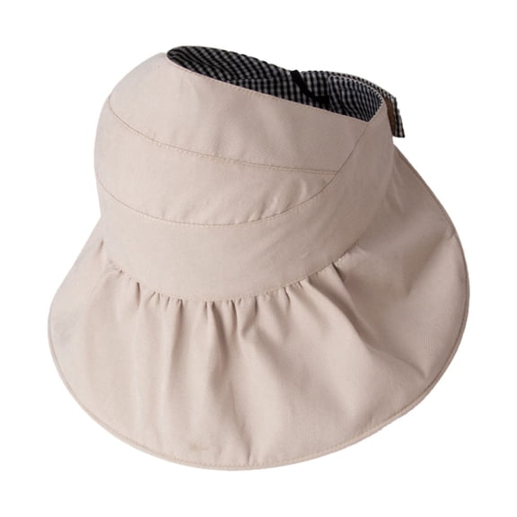 50-54cm adjustable head circumference, summer children's empty top hat, foldable big brimmed sun hat, cute sunshade sun hatBeige