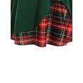 thumbnail image 5 of Qiylii Women Christmas Vintage Plaid Mid Dress Short Sleeve Patchwork Bowknot Neckline Party Cocktail Xmas Holiday Dresses, 5 of 8