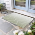 thumbnail image 2 of Sage Green Geometric Doormat Outdoor Entrance 16"x24", Modern White Stripe Distortion Art Absorb Moisture Dirt Door Mats, Non-Slip Rubber Backing Floor Mats Indoor, Low-Profile Front Door Rugs, 2 of 9