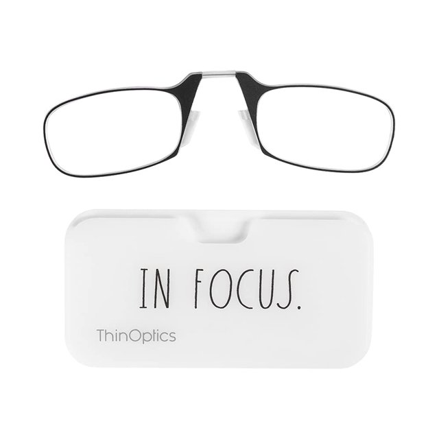 Rae Dunn THIN OPTICS READER W/UNIVERSAL POD CASE W/IN FOCUS WILMA ART (White, 2.5)
