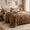 Brown, variant on Lipa Queen Comforter Set,7-Piece Bed in a Bag,All Season Bedding Set,Comforter,Flat Sheet,Fitted Sheet,Pillowcases and Shams,Black